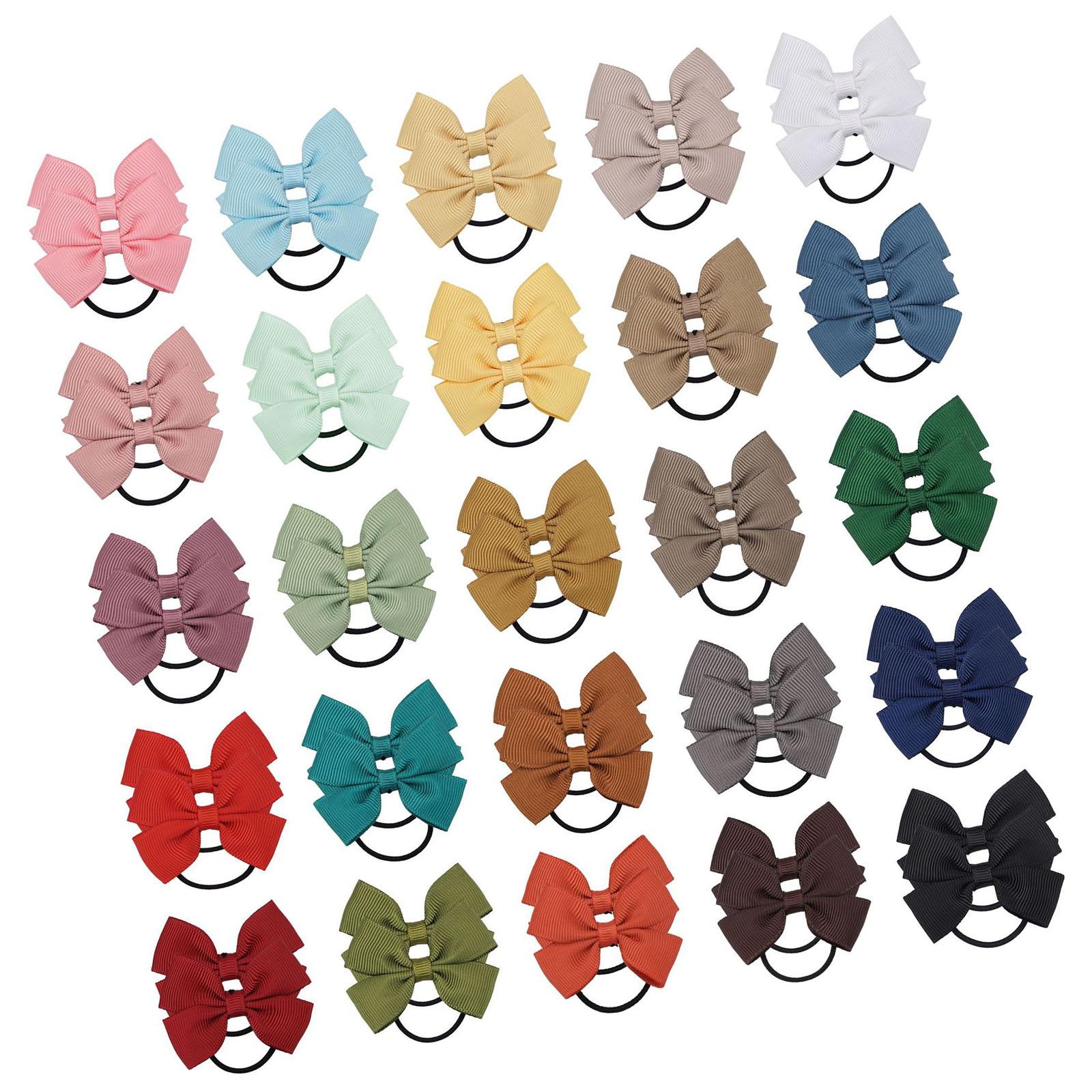 

40 шт. Банты для волос из репсовой ленты, эластичные резинки-скранчи, резинки для волос для маленьких девочек, младенцев, практичные резинки для волос, аксессуары для волос