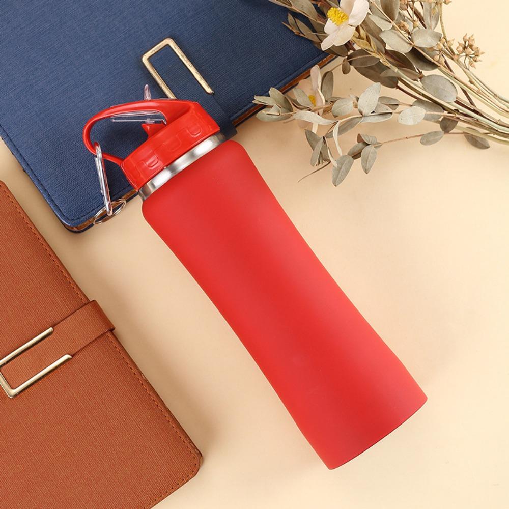 Double-layer Straw Insulated Tumbler Stainless Steel Thermos Cup Sports Thermal Bottle  Outdoor