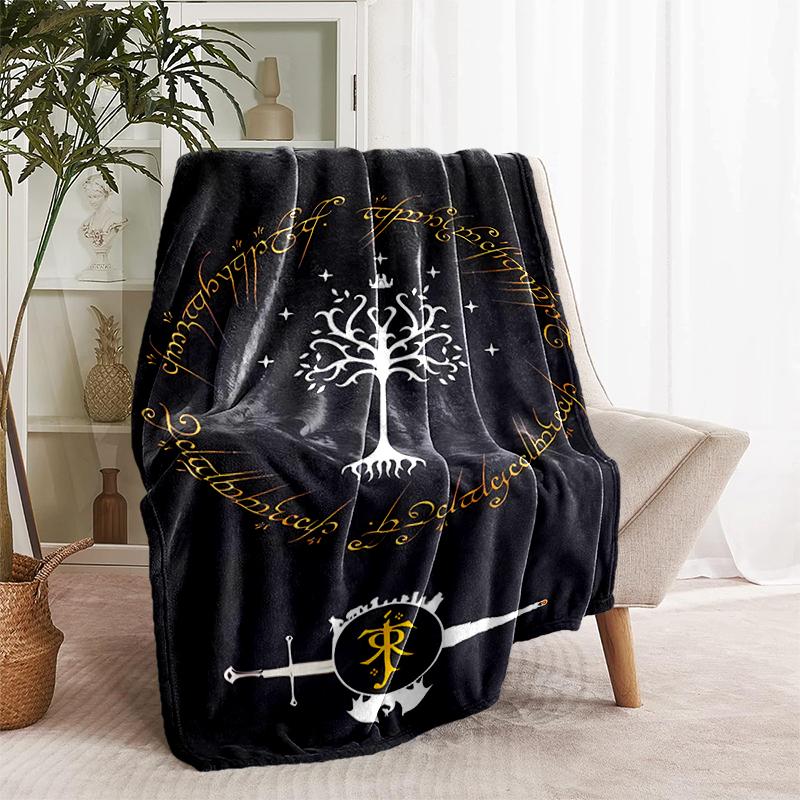 1pc Blanket The Lord of the Rings3 Print Design, Lightweight Blanket for Sofa, Bed- Soft &Warm, Gift for All Seasons like Christmas, Halloween