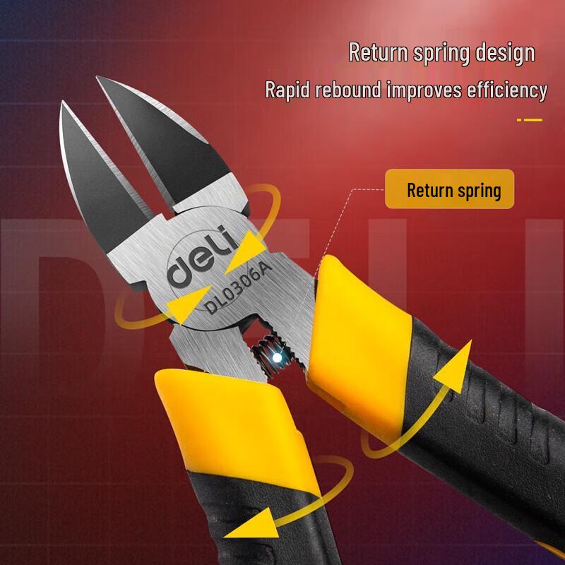 Deli 6-inch Plastic Handle Diagonal Cutting Pliers