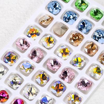 Nagelkunst Dik Vierkant Diamant Shijia Zelfde K9 Hoge Kwaliteit Vierkant Diamant Diy Sieraden Accessoires Nagelsticker Boor Kristal Puntige Bodem Boor
