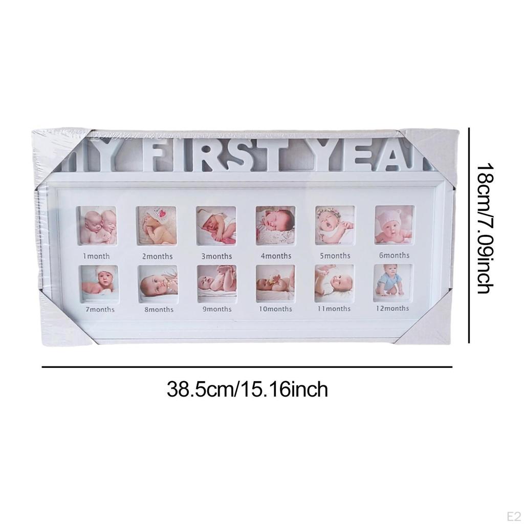 Babys First Year Picture Frame Milestone Photo Desktop Collage Album PVC Construction Suitable