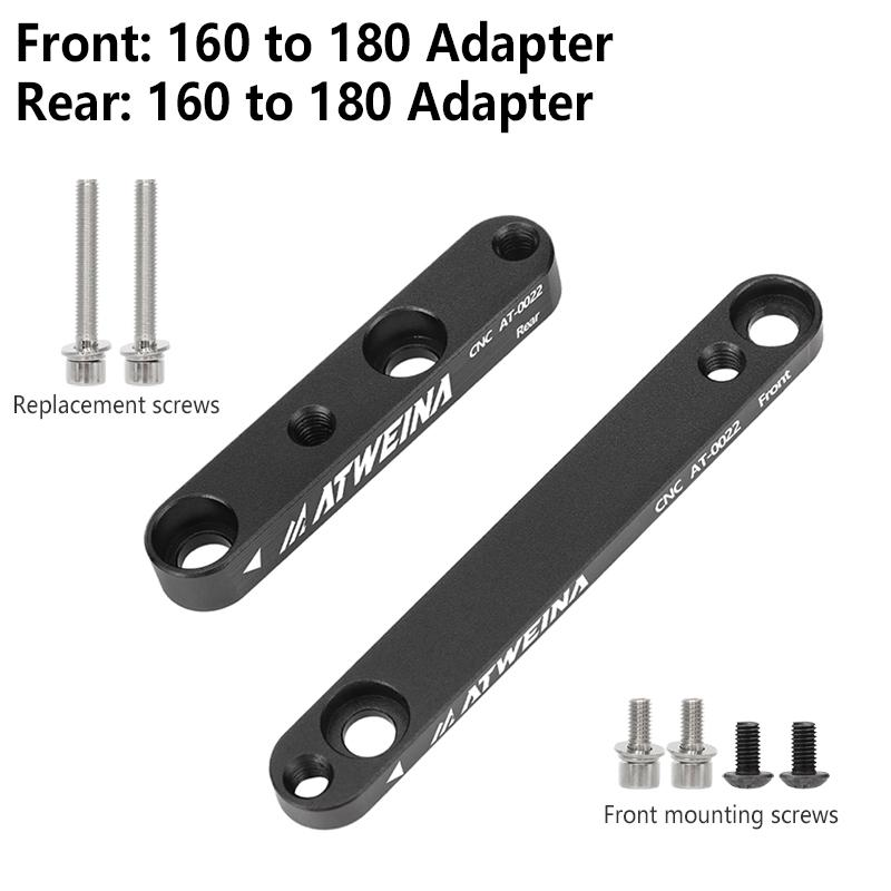 ATWEINA Road Bike Bicycle Disc Brake Aapter Flat Mount CNC Front Rear 180mm Disc Brake Rotor Adapter with Bolts Bicycle Parts