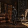 3D Printed Medieval Knight Sentinel Statue, Dark Fantasy Armor Warrior Sculpture, Gothic Tabletop Figurine for Office Home Decor Gift