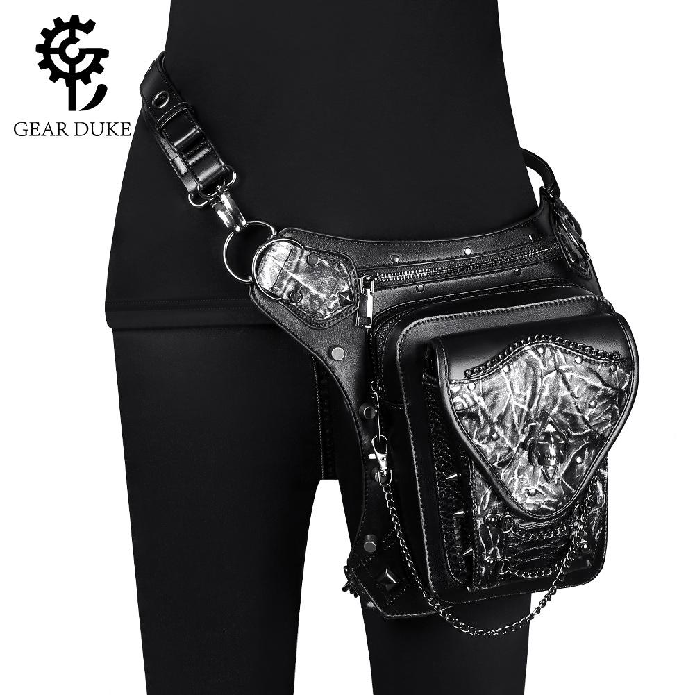 Steampunk Skull Motorcycle Waist & Shoulder Bag - Unisex Crossbody for Mobile Phones