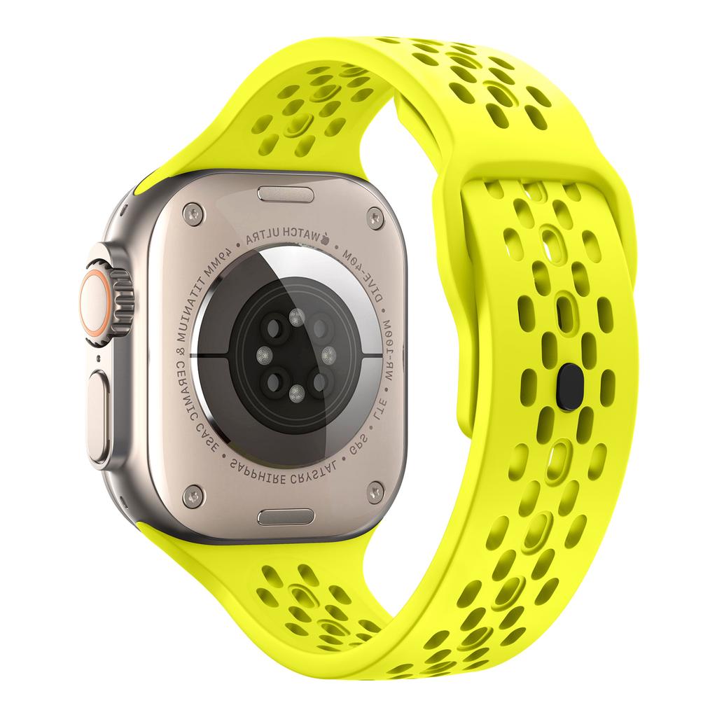 Oddychający silikonowy pasek do Apple Watch Ultra3 49mm 46mm 45mm 44mm 42mm 41mm 40mm bransoletka sportowa iWatch Series 11 10 9 8 7 6 SE3 pasek