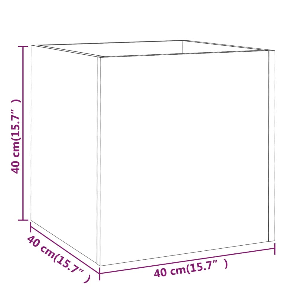 Vidaxl Planter, White With Gloss, 40X40X40 Cm, Wood-Based Material