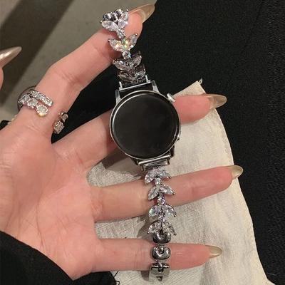 18mm 20mm 22mm Diamond Strap for Samsung Galaxy 6 5 4 40mm 44mm 6classic 43mm 47mm 5pro Active 2 Women Metal Bracelet for Huawei
