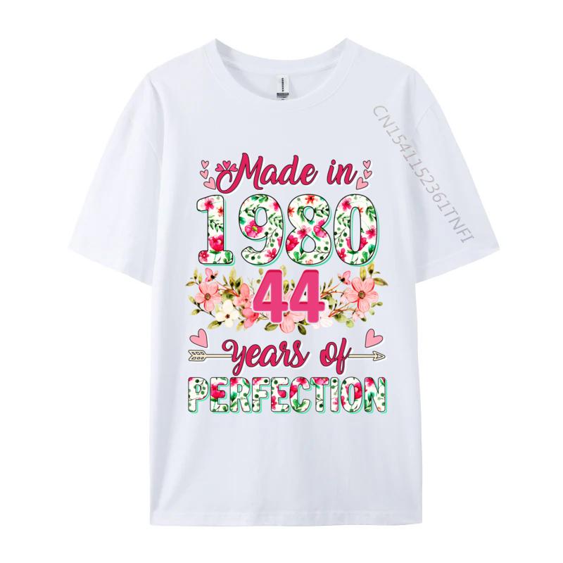 Unisex Clothing 44 Years Old Gifts 44th Birthday Made In 1980 Tshirts Geek New Coming Design T Shirt Combed Cotton Unisex Tshirt