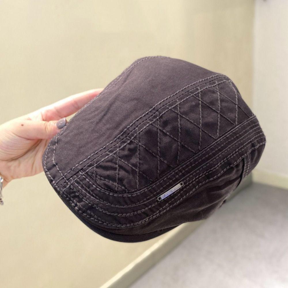 Adjustable Men's Newsboy Caps Herringbone Pattern Painters Hats Casual Flat Cap Outdoor Wear