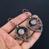 Rainbow Moonstone Earrings Gemstone Jewelry, 999 Copper Wire Wrapped Earrings, Handmade Beautiful Jewelry Earrings
