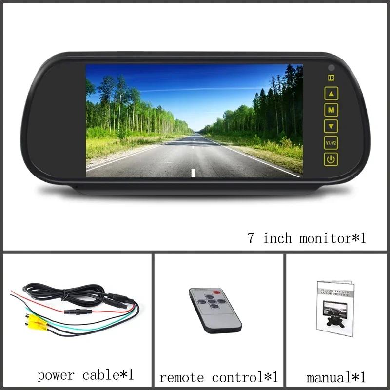 

HD 7In Car LCD Mirror Monitor Vehicle Parking Screen 2 AV Input Auto Display Assistance Used for Rear View Backup Camera...