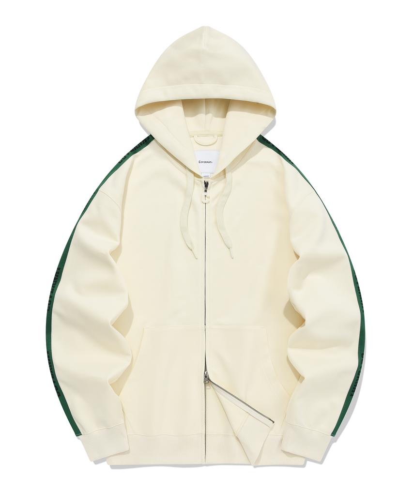 COVERNAT Retro Track Hoodie Zip-Up Cream