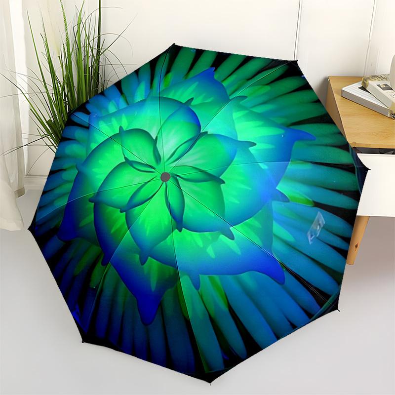 

1pc Floral Mandala Pattern Automatic Opening and Closing Folding Umbrella with 8 Iron Ribs - Portable, Foldable for Travel yy251124160