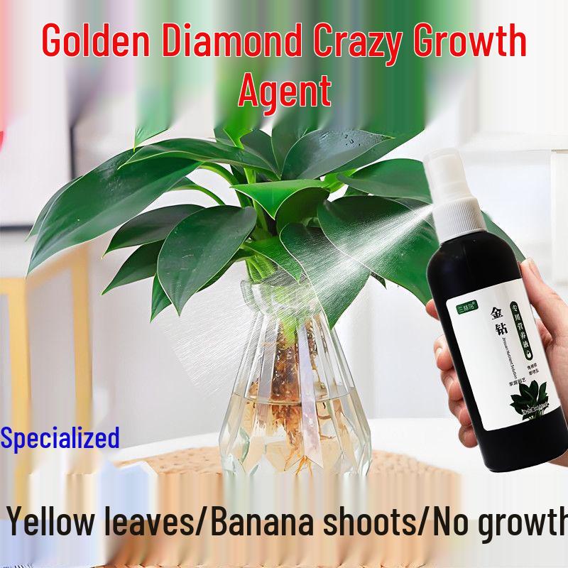 Gold Diamond Indoor Flower Fertilizer: Nutrient Solution for Green, Red Diamond & Big Leaf Green Princess Plants