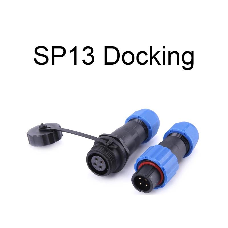 SP13 Waterproof Connector IP68 2/3/4/5/6/7/9 Pin Cable Connector Male/Female Plug Socket Nut/Flange/Docking Cable Wire Connector