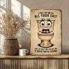 Lustiges Badezimmer Blechschild Ich ertrage deinen ganzen Mist Humorvolle Metallwandkunst Cartoon Toiletten Design Rostfrei Vinta