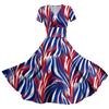 Women's Fashion Casual Independence Day Printed Short Sleeve Dress Elegant Maxi Dress