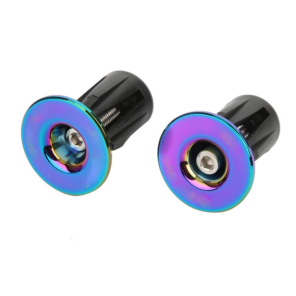 1Pair Bike Handlebar Grips Bar Ends Screw Plugs Electroplate Colorful Bicycle Cycling Accessory