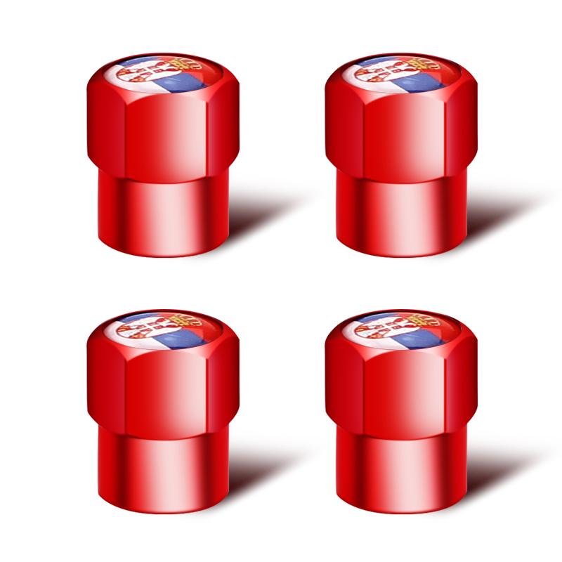 4PCS Serbia Flag Car Wheel Tire Valve Caps Tyre Stem For Volvo Skoda BMW Subaru Toyota Honda Volkswagen Ford Hyundai Nissan