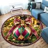 Cute Christmas Day Gift Bell Santa Claus Snowman Christmas Tree round rug Home Soft Decorative Anti slip Chair Mat Carpet Outdoor Floor Mat Carpet 33