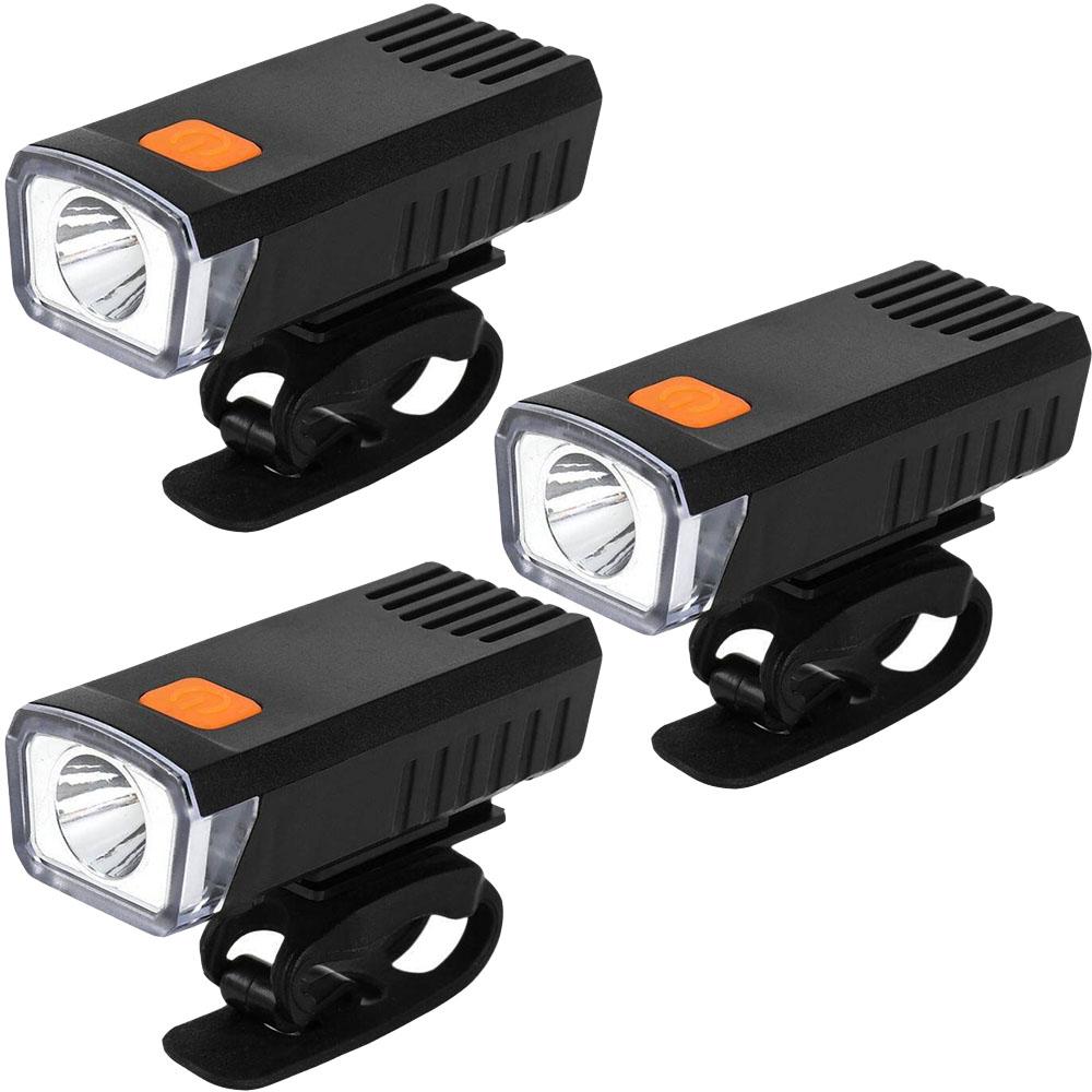 

Велосипедні передні фари USB LED Перезаряджувані Водонепроникні Фара для гірського велосипеда Велосипедний попереджувальний ліхтар безпеки Велосипедні аксесуари 3PCS-1200mah
