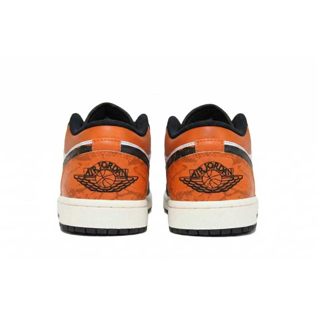 Jordan Air Jordan 1 Walking Planet, Exploding Low top Vintage Basketball Shoes Unisex Black White Orange 553558-081(Team1492-)
