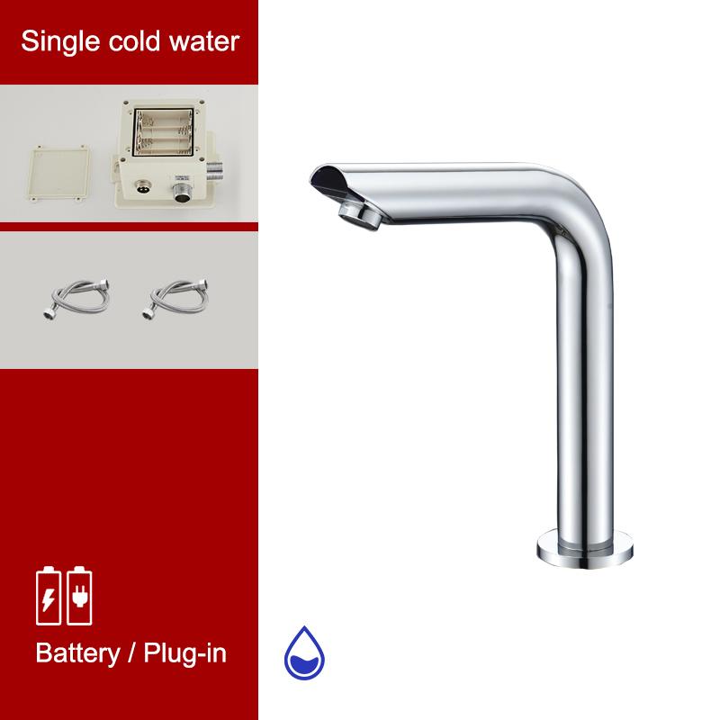 ELLEN Sensor-Waschtischarmatur Chrom Aufsatzarmatur Automatisch aufblasbarer Wasser-Mischhahn Hohe Spültischarmaturen ELS8870