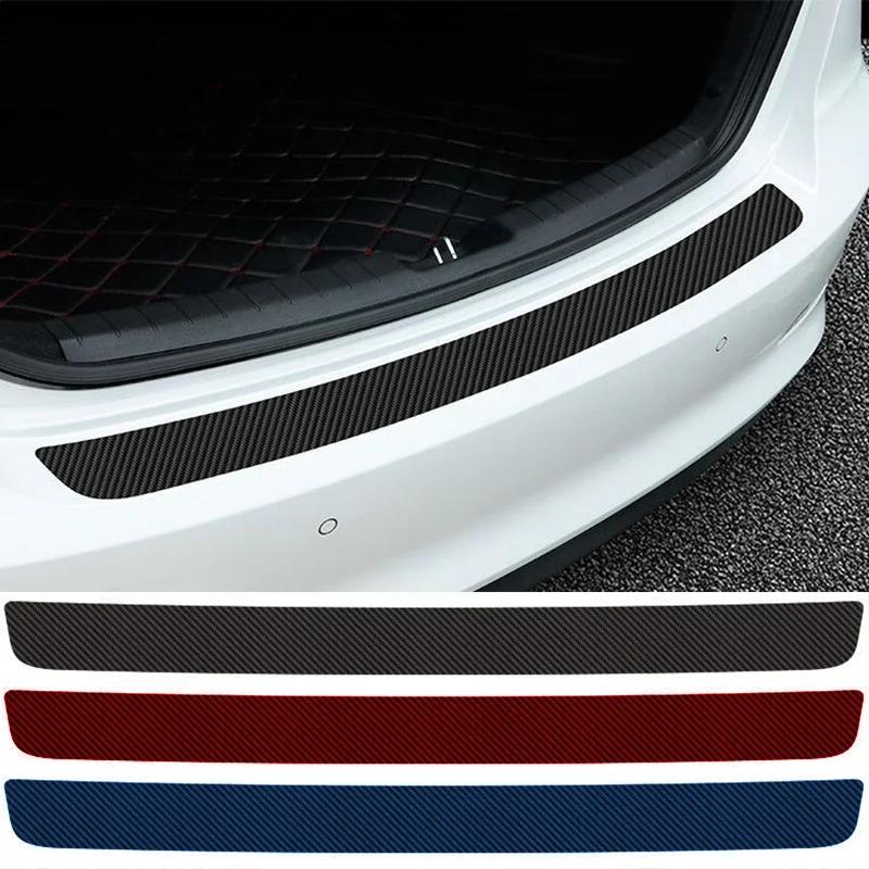 Carbon Fiber Car Door Sill Stickers Footrest Anti-collision Protection Decorative Strip Door Sill Anti-scratch Stickers CarParts