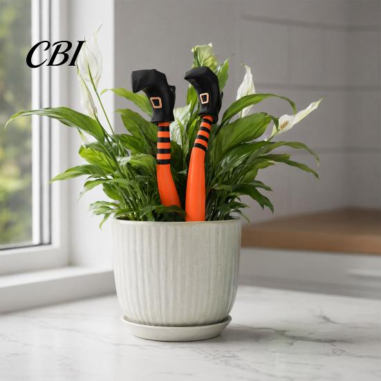 Decorazioni Spettrali per Giardino di Halloween, 1 Paio di Gambe da Strega Fioriere Decorazioni, Gambe in Plastica Inseribili Vento-Resistenti Vasi da Fiori Decorazioni Ornamenti, per Esterno Interno