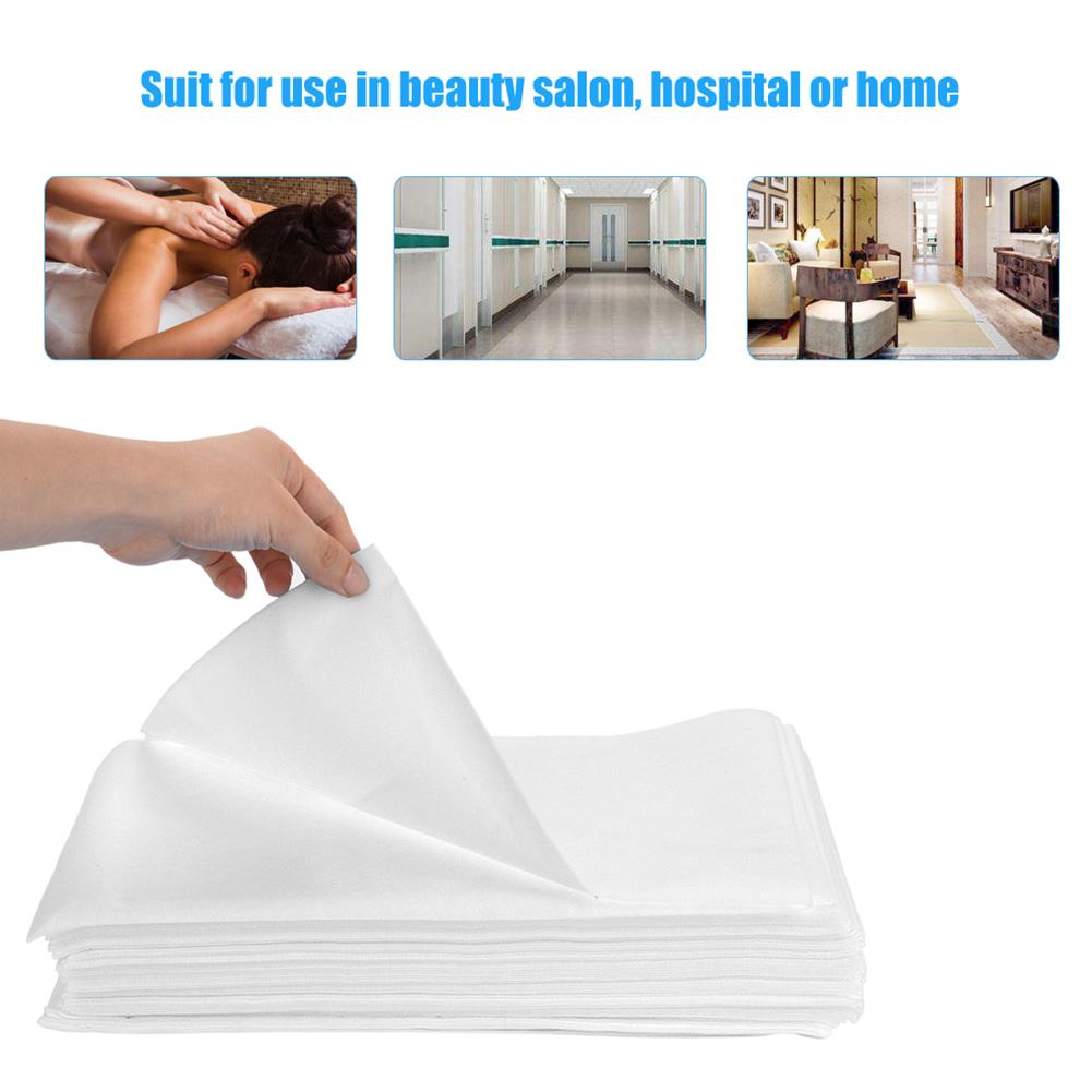 10pcs Bag Spa Disposable Bed Sheets Beauty Salon Massage NOn Woven Waterproof Anti Oil (White)