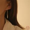 925 Sterling Silver Plated 14K Gold Geometric Long Earrings for Women Korean Temperament Jewelry