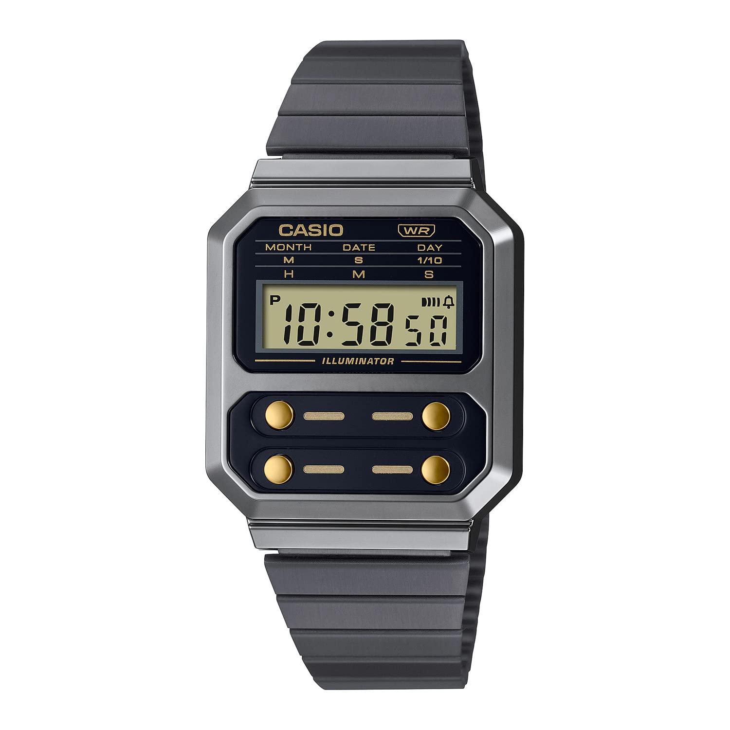 Casio Digital Reissue Overseas Black and Gold A100WEGG-1A2 Men s Watch, Design, Model, [Used]