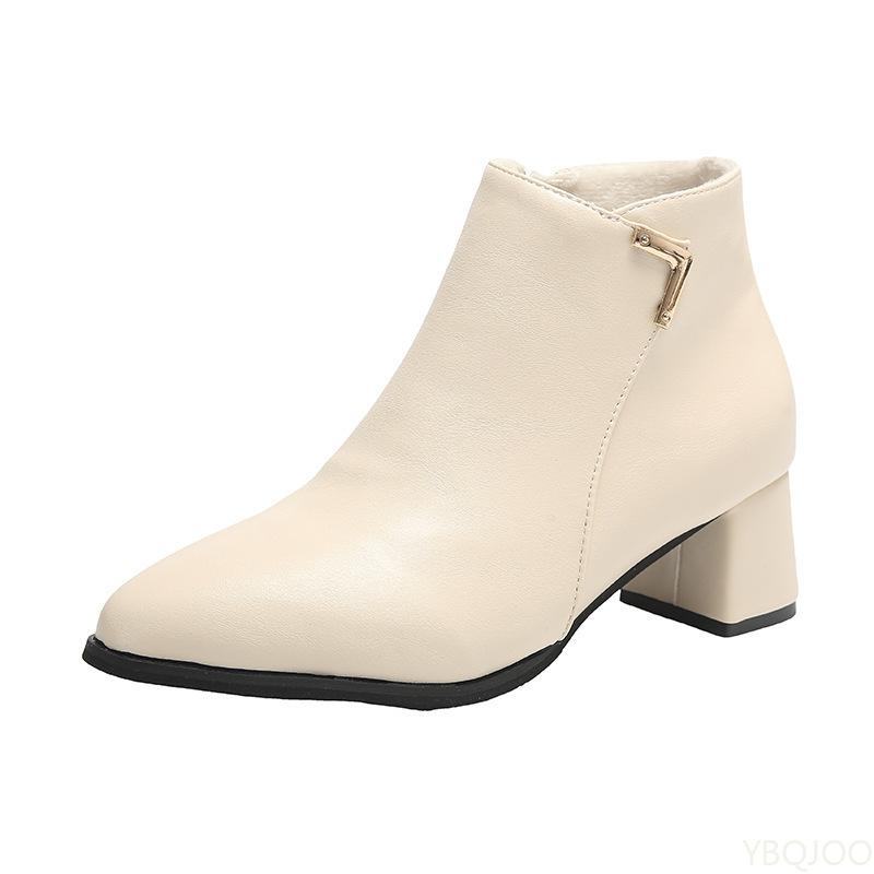 Autumn Winter New Edition Fashionable Versatile Women's Boots Zipper Short Women's Boots Elegant Simple Pointed Women's Shoes