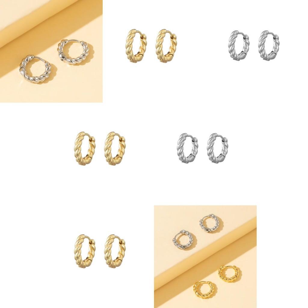 Creative Geometric Alloy Earrings Trendy And Versatile Hoop Design