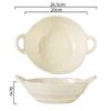 Ceramic Salad Bowl with Handle Binaural Bowl Irregular Ceramic Kitchen Soup Noodles Dessert Salad Bowl Heat-resistant Design 1PC