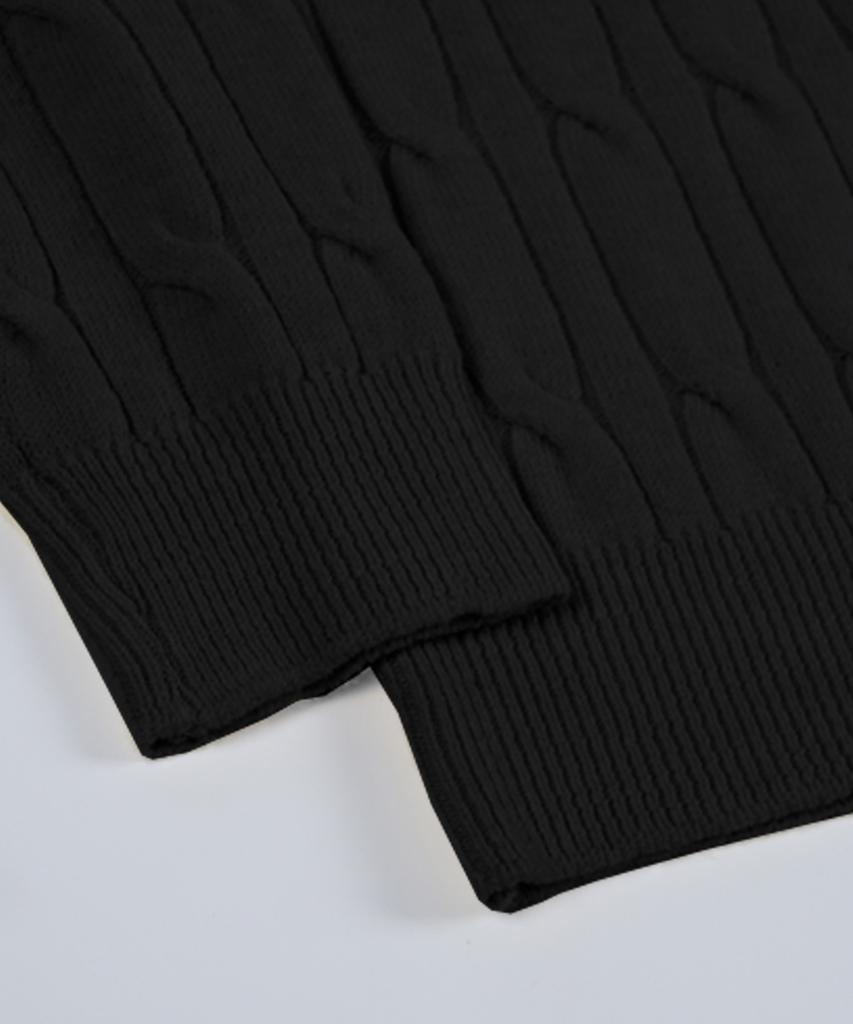 BIRBANTE Soft Washable Cable Round Knit - Black