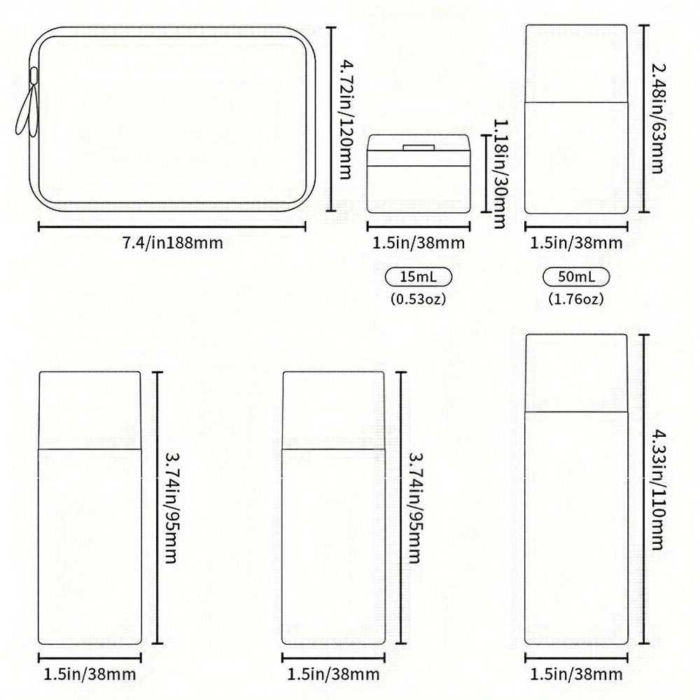 Portable Makeup Dispensing Bottles Empty Bottles Cosmetic Containers  Shampoo Storage