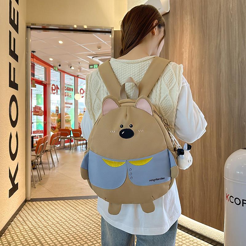Cartoon Cute Blue Clothebear Design Student Backpack For Children Daily Use
