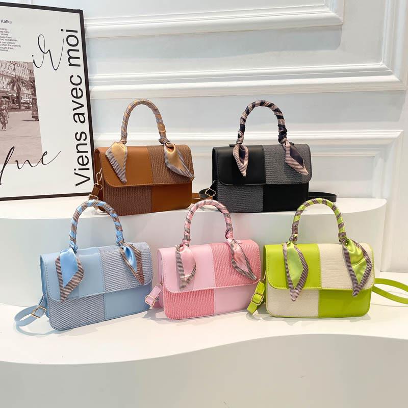 Womens Retro Colorblock Casual Small Square Crossbody Bag For Daily Commute