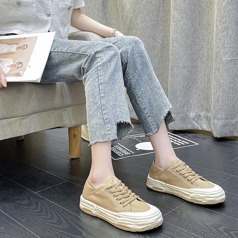 New Spring Casual Canvas Breathable Flat-soled Height-increasing Women's Sports Shoes Non-slip Comfortable Running Shoes NO: 801