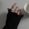 Korean Style Tin Foil Embossed Adjustable Ring for Women - Retro Irregular Design, Trendy Temperament Index Finger Ring