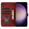For Samsung Galaxy S25/S24 Case Leather Butterfly Cat Pattern Phone Cover with Stand Magnetic Clasp