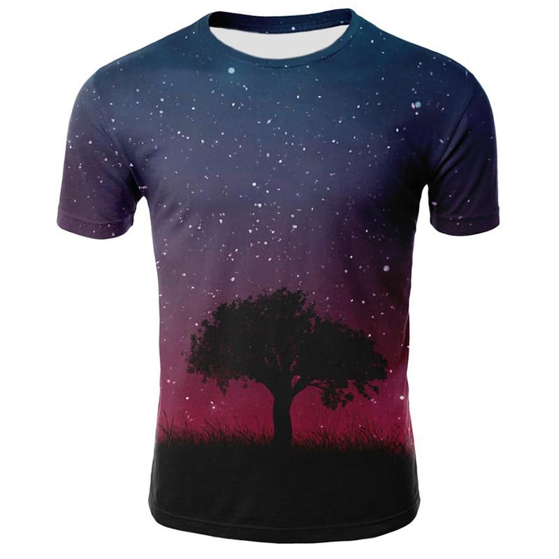 Modale Summer T Shirt For Youth With Digital Space Starry Sky 3d Print Casual Top