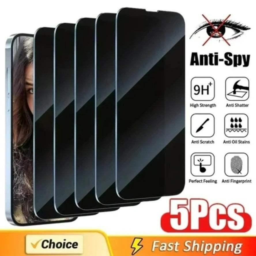 

5PCS Anti-Spy Privacy Tempered Glass Film For IPhone 17 16 15 14 13 12 11 XR X XS Pro Max Plus AIR For iPhone 16PLUS чёрный