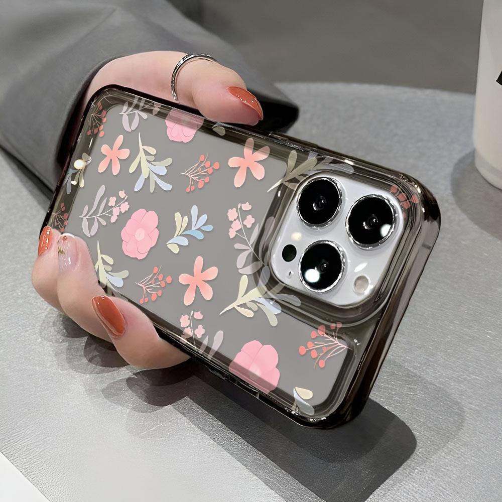 Phone Case For Iphone 17 16 Pro Max 15 14 13 12 11 Plus 16 17 Soft Cover Pink Flowers For Iphone Air Case Cover