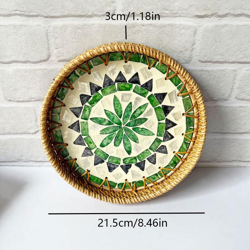 Chinese Style Melamine Woven Shell Fruit Plate Set