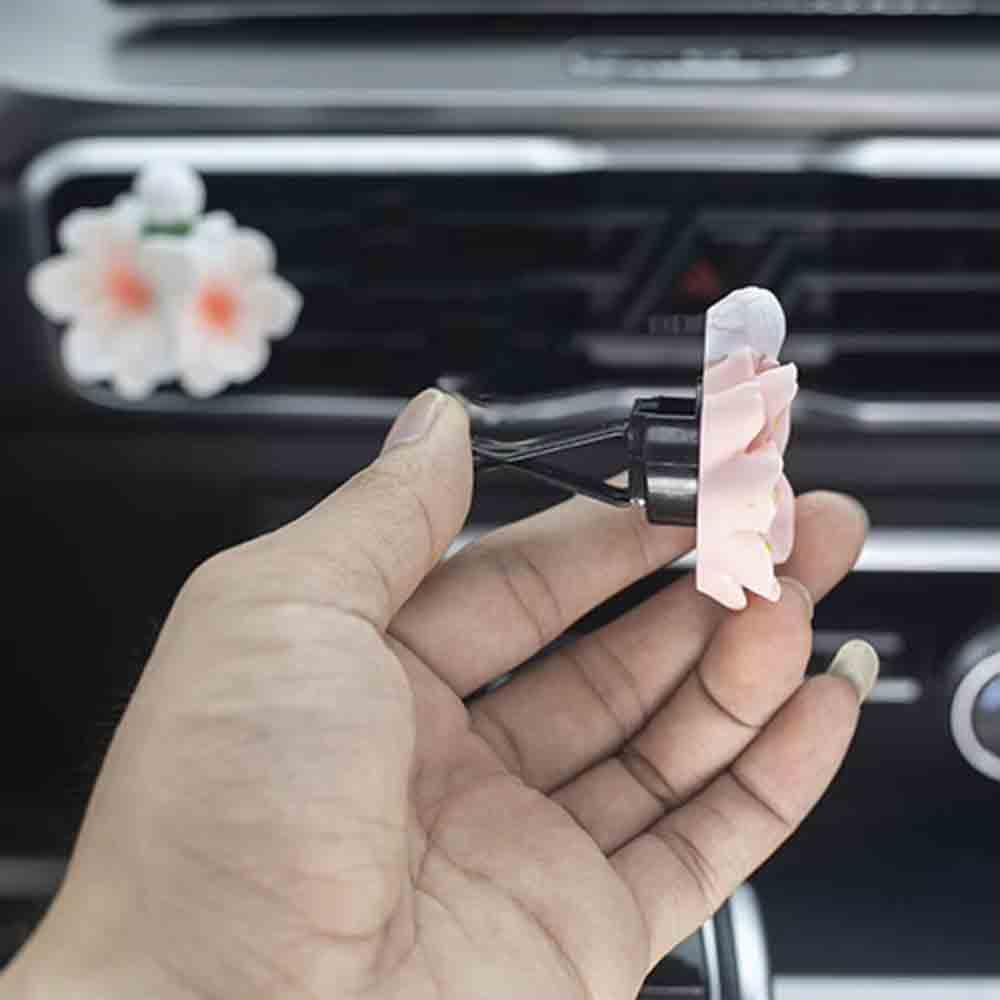 Peach Blossom Car Air Freshener Long-lasting Car Freshener Long-lasting Fragrance Flower Car Air Freshener Vent Clip for Women