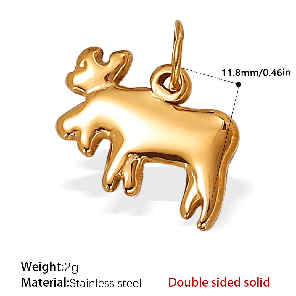 18K Gold-Plated Stainless Steel Elephant Pendant for Necklace or Bracelet