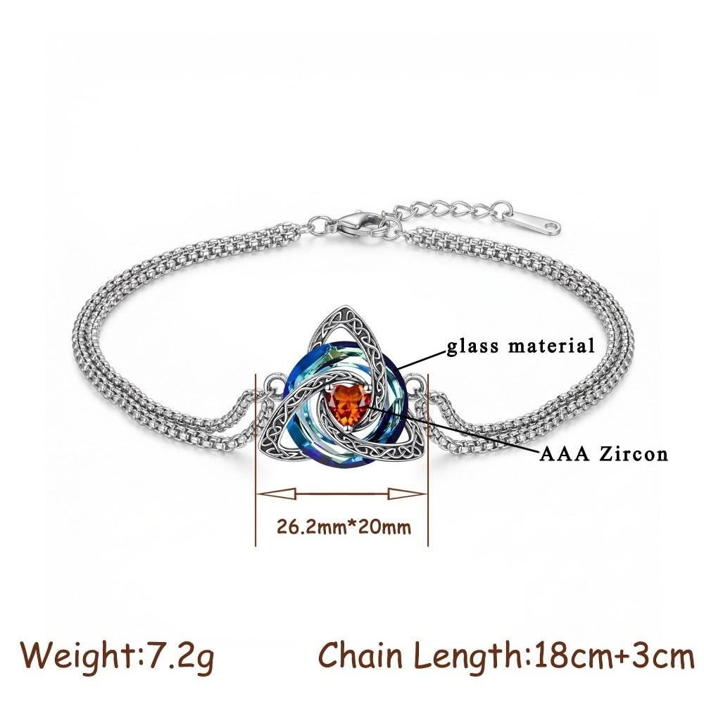 Zircon Accent Birthstone Bracelet Adjustable Chain Zodiac Signs Bracelet Daily Wear